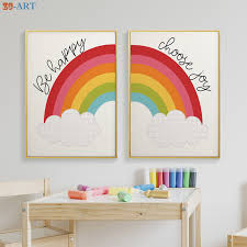 Add them above the crib for a coordinated look or across the room to bring in more of the bedding print and colors. Unisex Print Gender Neutral Canvas Painting Rainbow Poster Nursery Wall Art Kids Bedroom Decorative Pictures Playroom Wall Decor Buy At The Price Of 3 21 In Aliexpress Com Imall Com