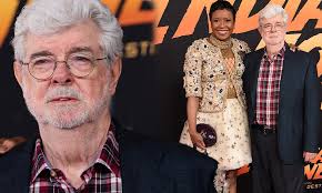 George Lucas attends the premiere of the fifth and final Indiana Jones film  in LA