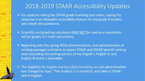 Number category supporting expectation answer 1 5 readiness e.13(c) d 2 5 supporting e.16(d) h 3 5 readiness e.13(c) d 4 5 supporting e.16(a) j 5 5 supporting e.16(d) b 6 5 supporting e.15(a) h 7 5. Staar Accessibility For The School Year Ppt Download