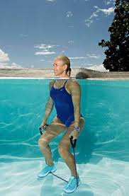 Squats To Overhead Shoulder Press 1 Stand On Band With Both Feet Slightly More Than Shoulder Width Apart Hol Pool Workout Swimming Pool Exercises Aqua Fitness