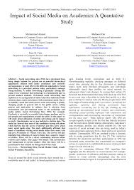 Pdf Impact Of Social Media On Academic A Quantitative Study