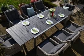 Essgruppe Neapel Xl Mit Verlangerbarem Tisch Fur 8 Personen Polsterfarbe Grau Bomey Handel Gbr Aussenmobel Sessel Grau Essgruppe