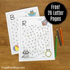 Lego ninjago printable letters 2yamaha. Printable Alphabet Letter Search And Find Pages Frugal Fun For Boys And Girls