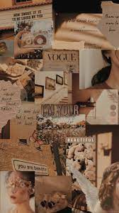 Brown Aesthetic Seni Buku Dinding Gambar Foto Sampul