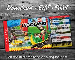 Legoland Trip Tickets Printable Legoland Ticket Digital Etsy In 2020 Legoland Custom Tickets Surprise Trip Reveal