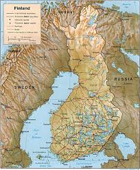 Finland also forms a symbolic northern border between western and eastern europe. Finlande Relief Map Populationdata Net