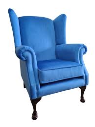 Brylanehome queen anne style tufted wingback recliner (400 lb. Queen Anne Chair Imperial Blue Velvet Shop Online Now Jklein Furniture Ireland