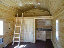 It is available in 10', 12', 14' and 16' widths with a gable style roof. Beautiful Cabin Interior Perfect For A Tiny Home