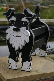 Schnauzer Pflanzer Ornamente Des Gartens Dekorationen Dekorationen Gardendecoration Gartens Ornamente Pfl Wood Craft Patterns Wood Crafts Wooden Animals