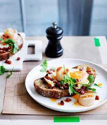 Ben Greeno S Scallops Chorizo And Fried Eggs On Toast Recipe Recipe Scallop Recipes Quick Breakfast Recipes Toast Recipes