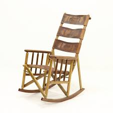 Antique mohawk craftsmen handmade folding chair ? Bohemian Foldable Campaign Style Rocking Chair In Leather 1970s 106455