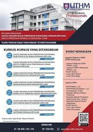 For this magazine there is no download available. Promosi Fptv Uthm Tinggal 2 Hari Shj Lagi Tawaran Program Sarjana Muda Pendidikan Vokasional Intake Oktober 2021 Fakulti Pendidikan Teknikal Dan Vokasional Uthm Membuat Pengambilan Pelajar Bagi Intake Oktober 2021 Yang