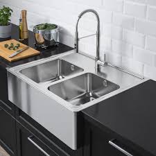 Bredsjon Evier 2 Bacs Face Avant Visible Acier Inoxydable Ikea En 2020 Installation Cuisine Evier Acier Inoxydable