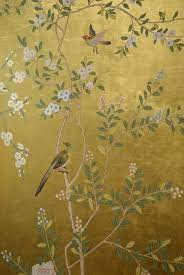 Find & download free graphic resources for metallic gold. Beautiful Hand Painted Wallpaper Two Chinoiserie Wallpaper Painting Wallpaper Hand Painted Wallpaper