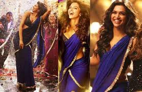 1 Saree Deepika Padukone Badtameez Dil Deepika Padukone Saree Royal Blue Saree Blue Saree