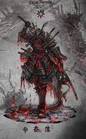 Black and red tree illustration, digital art, fall, nature, mountain chain. Samurai Ninja Art Samurai Wallpaper Samurai Artwork