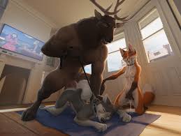 [Zaush] Reindeer fuck Wolf - Animation by Liowako