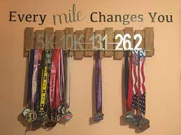 Medal Display Medal Holder Race Medal 5k 10k 13 1 26 2 Half Marathon Marathon Every Mile Chan Race Medal Displays Running Medal Display Running Medals