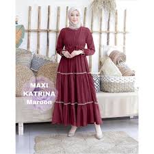 Baju muslimah model ini merupakan model layering, cape atau kelelawar yang tentunya masih akan menjadi salah satu trend fashion baju gamis syar'i wanita tahun ini. Model Baju Gamis Simple Terbaru 2019 2020 Wanita Berhijab Dress Up Gamis Maxi Katrina Maro 82upx Shopee Indonesia