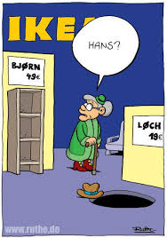 Ikea Bjorn Loch Oma Alte Frau Hans Ruthe Ruthe Cartoon Lustige Cartoons