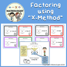 Factoring Trinomials Using The X Mthod Algebra Task Cards Task Cards Algebra Task Cards Algebra