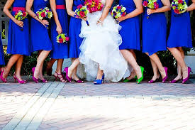 Bridesmaids Wear Lime Green Shoes Moh Wears Orange And I Wear Purple Rainbow Wedding Blue Bridesmaids Trendy Bride