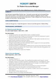 Patient access director job descriptions. Patient Accounts Manager Resume Samples Qwikresume