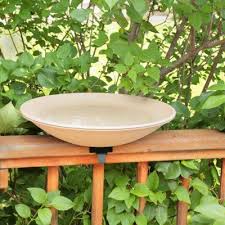 Bird Bath For Deck Railing Clamps Onto The Deck Rail Bird Bath Heated Bird Bath Hanging Bird Bath
