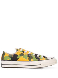 Black And Yellow Converse Shoes Chuck 70 Printed Canvas Sneakers In Yellow Chucks Converse Best Running Shoes Sneakers