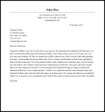 Professional Nanny Cover Letter Sample Writing Guide Resume Now