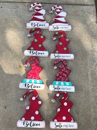 Santa Hat Christmas Sign Santa Sign Christmas Decor Santa Etsy Christmas Decorations Christmas Wood Christmas Decor Diy