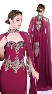 Pelerinli Uzun Abiye Elbise Visne The Dress Aksamustu Giysileri Elbiseler