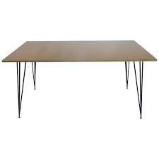 Signstek 28 hairpin table legs with heavy duty metal and industrial design for coffee tables, modern desks and night stands,set of 4. Italian Desk Dining Table With Wood Top And Black Metal Legs 1950s For Sale At Pamono