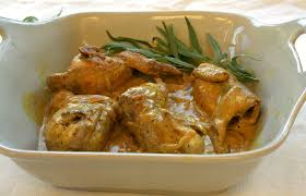 Recette des cailles farcies en cocotte. Cailles A L Estragon Et A La Creme De Curry Les Filles A Table