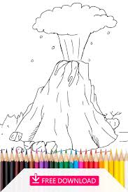 Clicking on the link opens the respective page with the selected coloring page Volcano Coloring Page Printable Coloring Sheet Nature Coloringpageforkids Coloringpage Volcano Coloring Pages Printable Coloring Pages Free Coloring Sheets