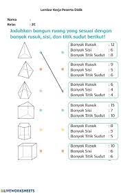 Pada gambar persegi panjang di soal nomor 18 sisi kn dinamakan. Bangun Ruang Interactive Activity For Kelas 2