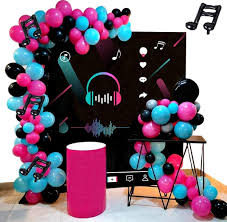 Or host a tropical getaway in your own freshly mowed back yard with our luau and summer party supplies. Amazon Com Heboland Musical Theme Balloon Garland Arch Kit Party Decorations 105pcs Hot Pink Black Tiffany And Music Note Foil Balloons For Tik Tok Girls Ladies Birthday Bachelorette Graduation Anniversary Toys Games