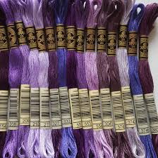 15 Dmc Threads Mixed Purple Shades Skeins