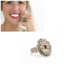 Israeli Asimon Coin Ring: Vintage Telephone Token, Sterling Silver