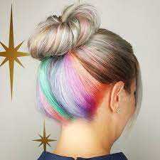 The Hidden Rainbow Hair Means You Can Have Coloured Hair For Work Dyed Hair Hair Styles Hidden Rainbow Hair