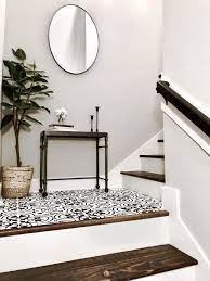 Stair Landing Diy With Mosaic Tile Staircase Wall Decor Stair Landing Decor Stair Decor