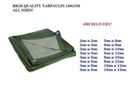 Tarpaulin covers huge range sizes. Tarpaulin Heavy Duty Waterproof Strong Cover Ground Sheet Tarp 130gsm Green Ebay