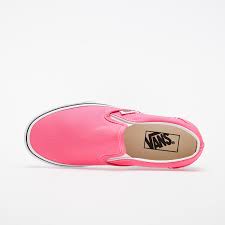 Men S Shoes Vans Classic Slip On Neon Knockout Pink True White