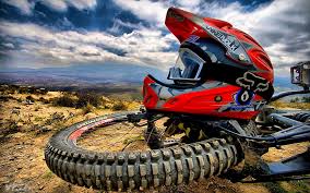 Fox racing youth dirt bike & motocross gear. Hd Wallpaper Red And Gray Fox Motocross Helmet The Sky Mountains The Steppe Wallpaper Flare