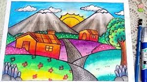 Cara mewarnai pemandangan alam gunung sawah dengan gradasi warna oil pastel. Cara Menggambar Dan Mewarnai Pemandangan Gunung Gradasi Warna Oil Pastel Youtube