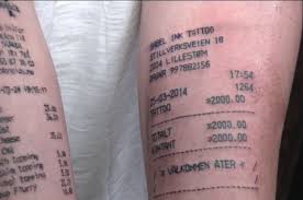 Norwegian tattoos that you can filter by style, body part and size, and order by date or score. Norwegian Teen Gets Tattoo Of The Receipt For His Other Tattoo