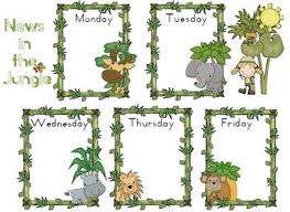 free news chart jungle theme classroom poster 2 pages