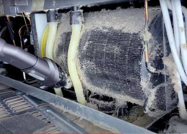 Vacuuming dusty condenser coils, AI generated