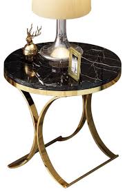 Check spelling or type a new query. Homary Modern Round Black Faux Marble Side Table X Base End Table In Gold Contemporary Side Tables And End Tables By Popicorns E Commerce Co Houzz