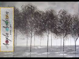 Black And White Easy Landscape Painting For Beginners Black And White Trees Part 1 Beginner Acrylic Painting Easy Landscape In Grayscale Youtube Black And White Tree Abstract Landscape Landscape